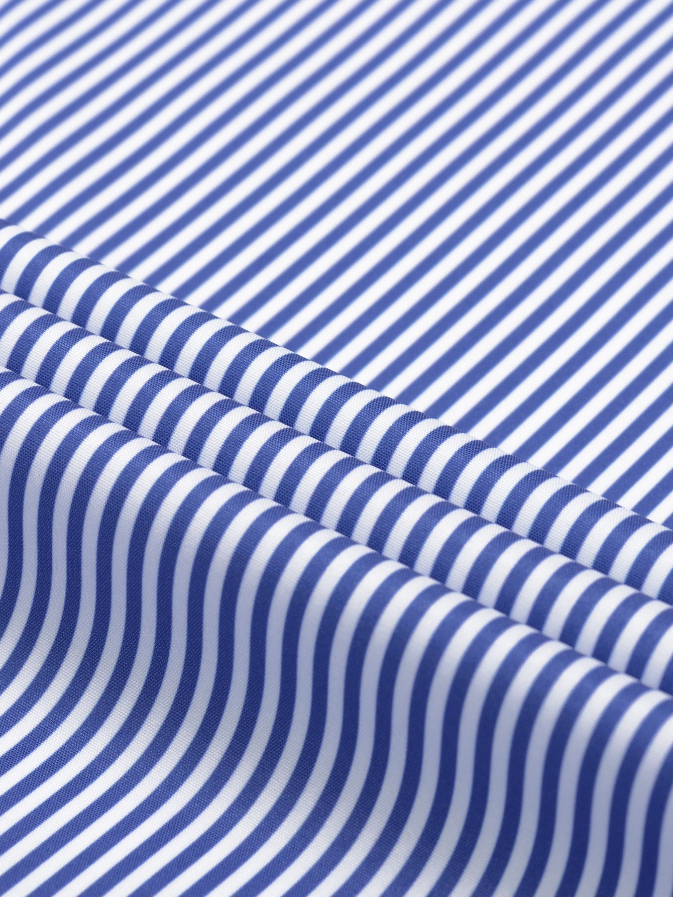 Long-sleeved striped button-down shirt & elastic waist pants