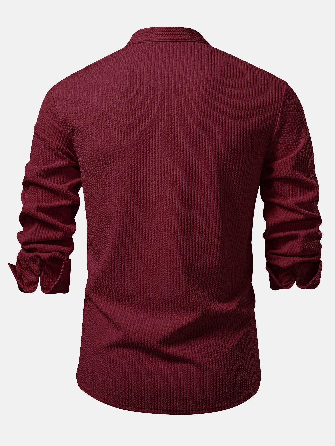 Long sleeve ribbed stand-up collar shirt