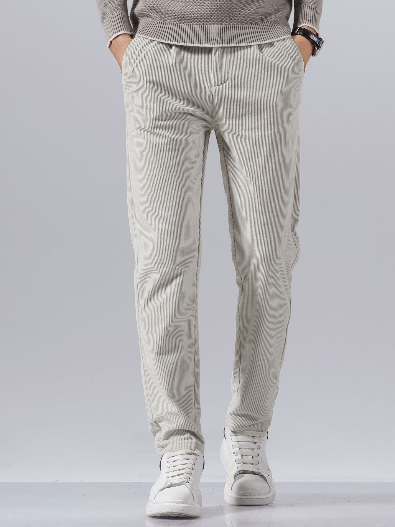 Slim fit corduroy pants