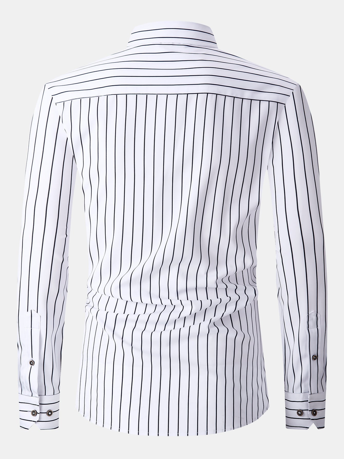 Long sleeve striped shirt with pocket and buttons