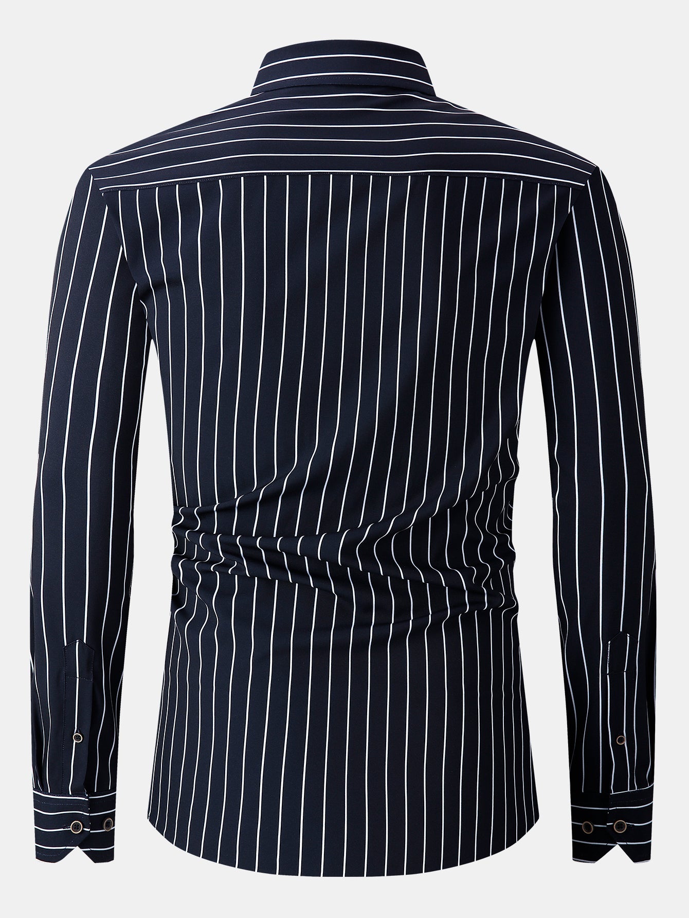 Long sleeve striped shirt with pocket and buttons
