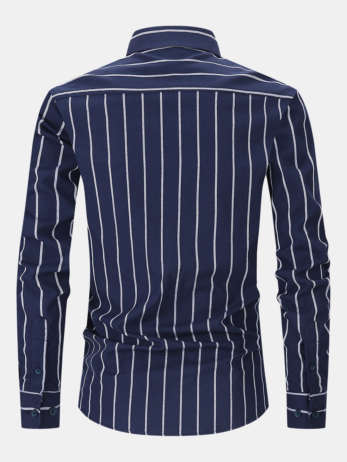 Striped cotton button-down shirt and linen pants