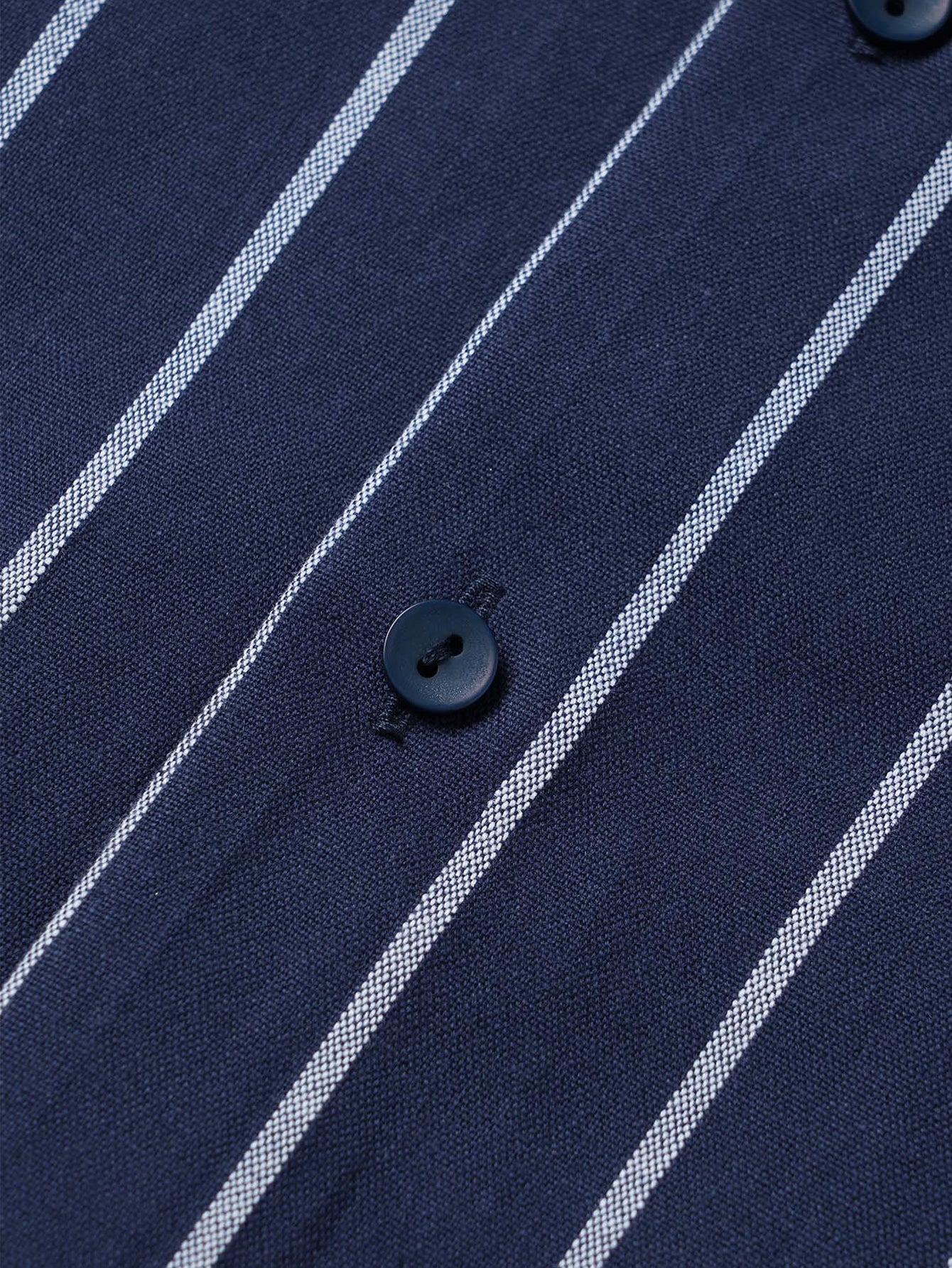 Striped cotton button-down shirt and linen pants