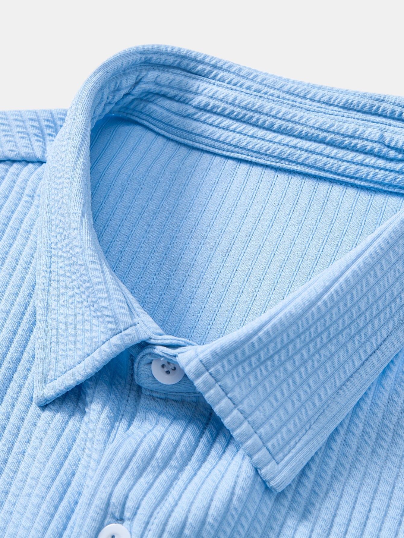 Ribbed muscle fit long sleeve shirt with buttons & ribbed pants