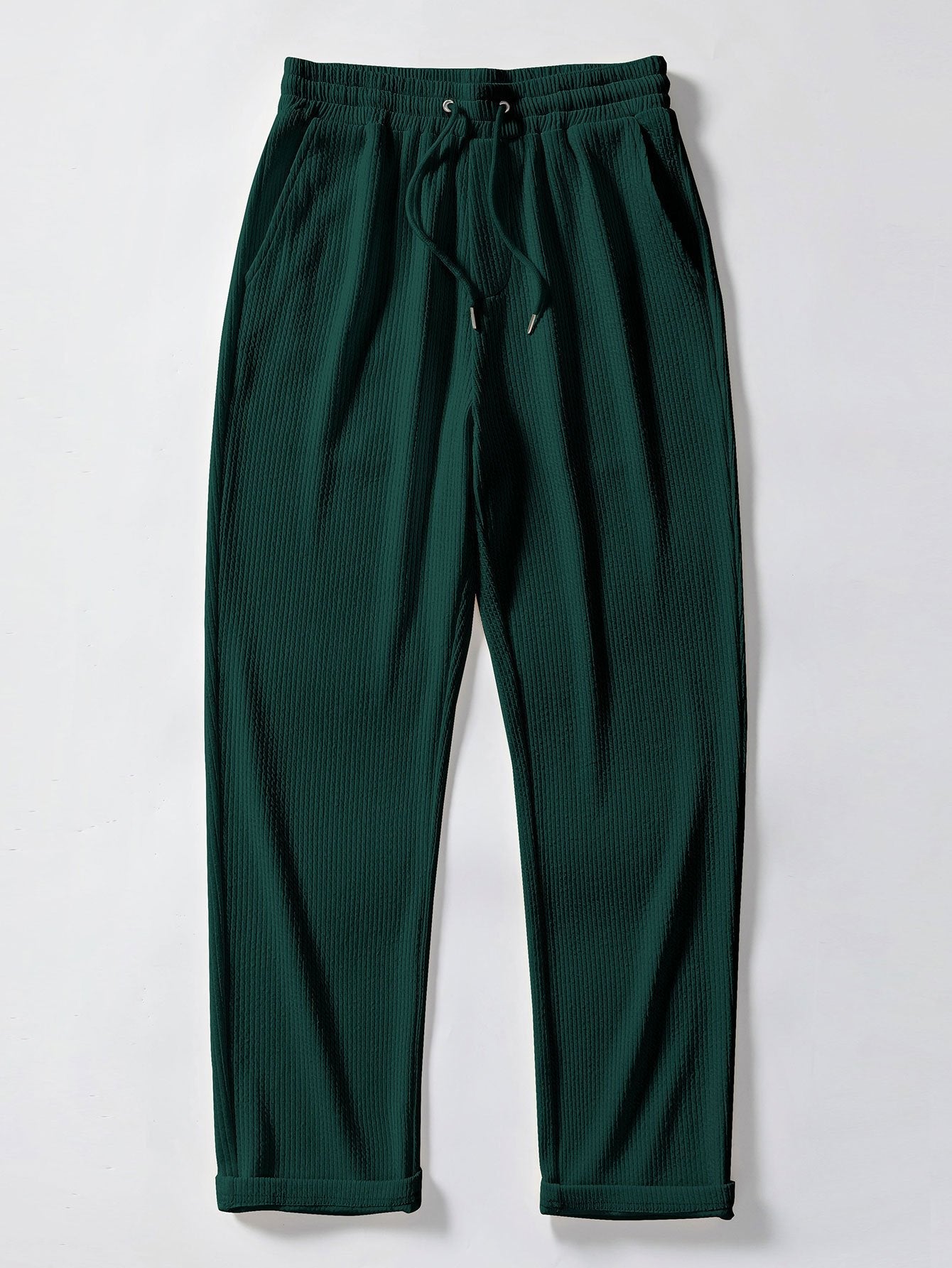 Ribbed muscle fit long sleeve shirt with buttons & ribbed pants