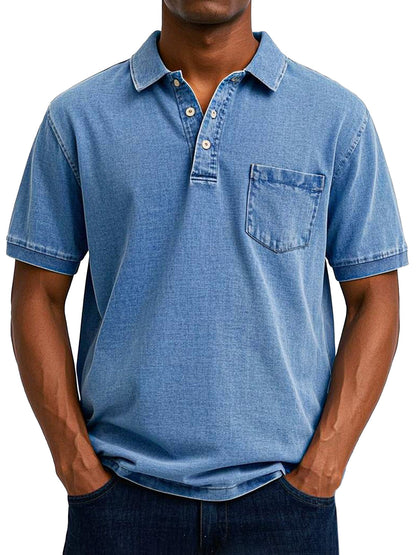 Men's Vintage Casual Polo Shirt