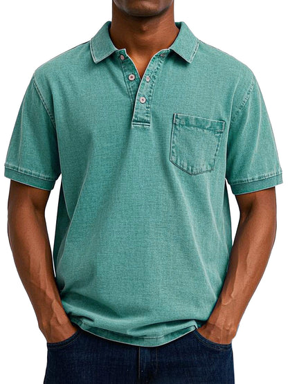 Men's Vintage Casual Polo Shirt