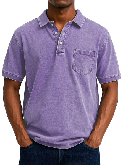 Men's Vintage Casual Polo Shirt