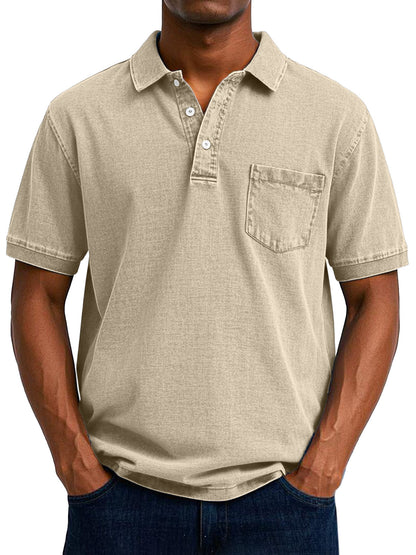 Men's Vintage Casual Polo Shirt