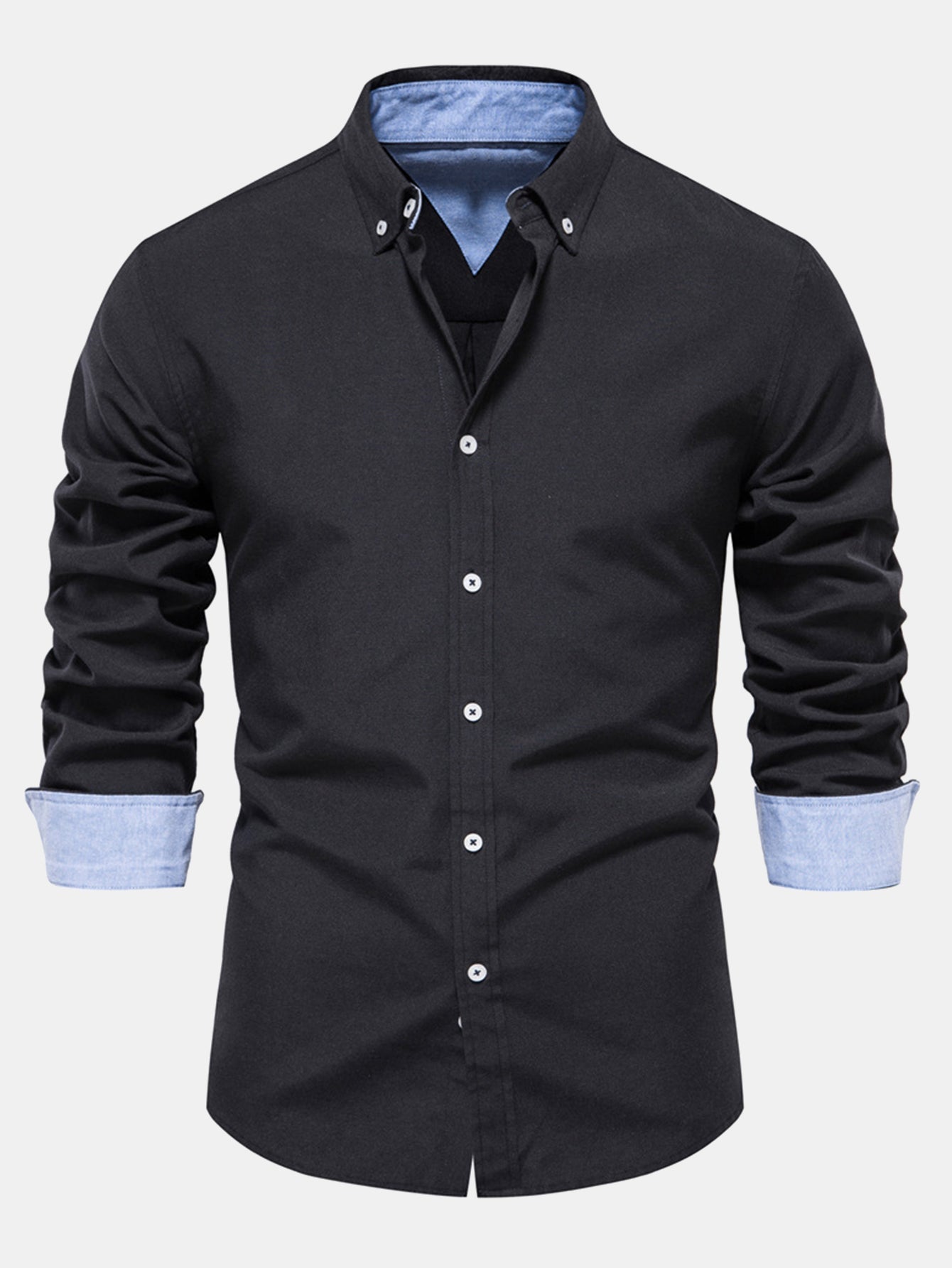 Long-sleeved button-down Oxford shirt