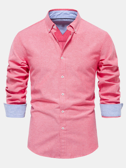 Long-sleeved button-down Oxford shirt