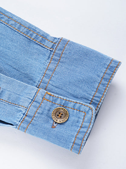 Washed Denim Shirt With Pockets