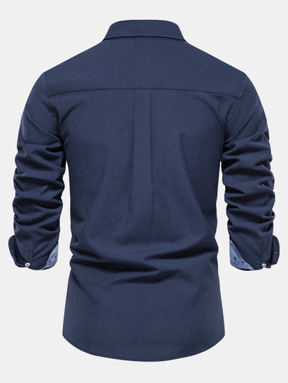 Long-sleeved button-down Oxford shirt