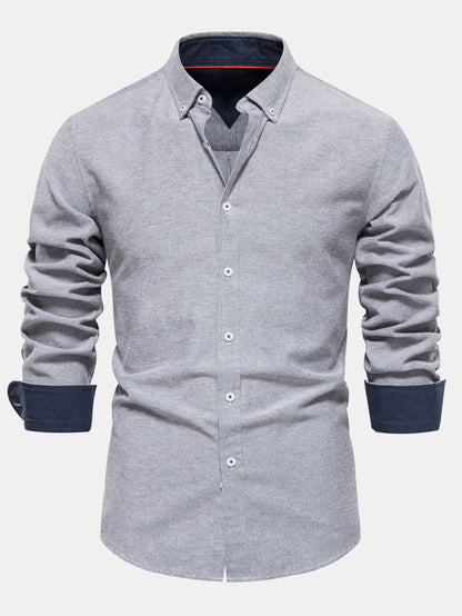 Long-sleeved button-down Oxford shirt