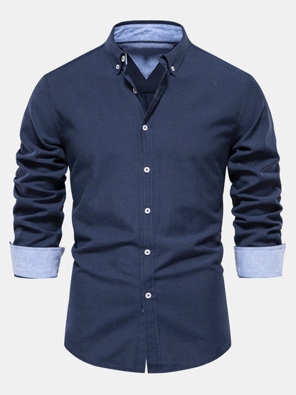 Long-sleeved button-down Oxford shirt