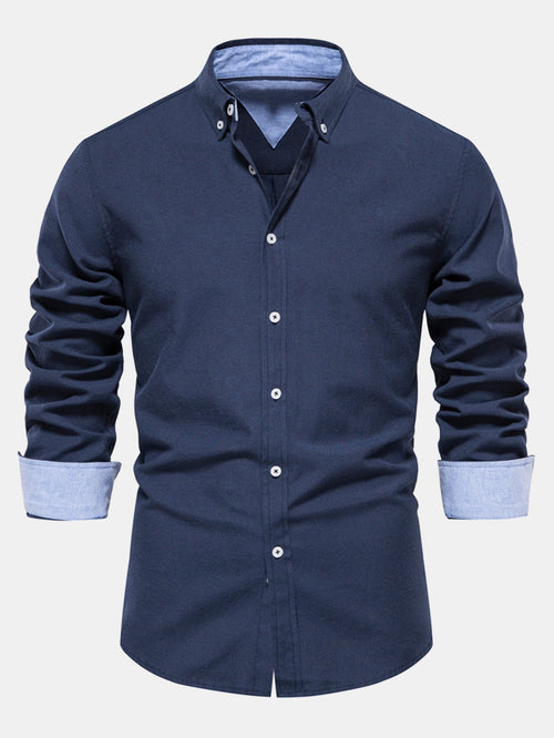 Long-sleeved button-down Oxford shirt