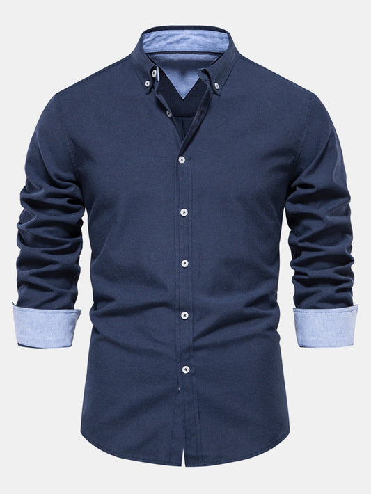 Long-sleeved button-down Oxford shirt