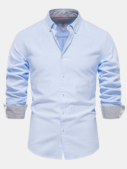 Long-sleeved button-down Oxford shirt