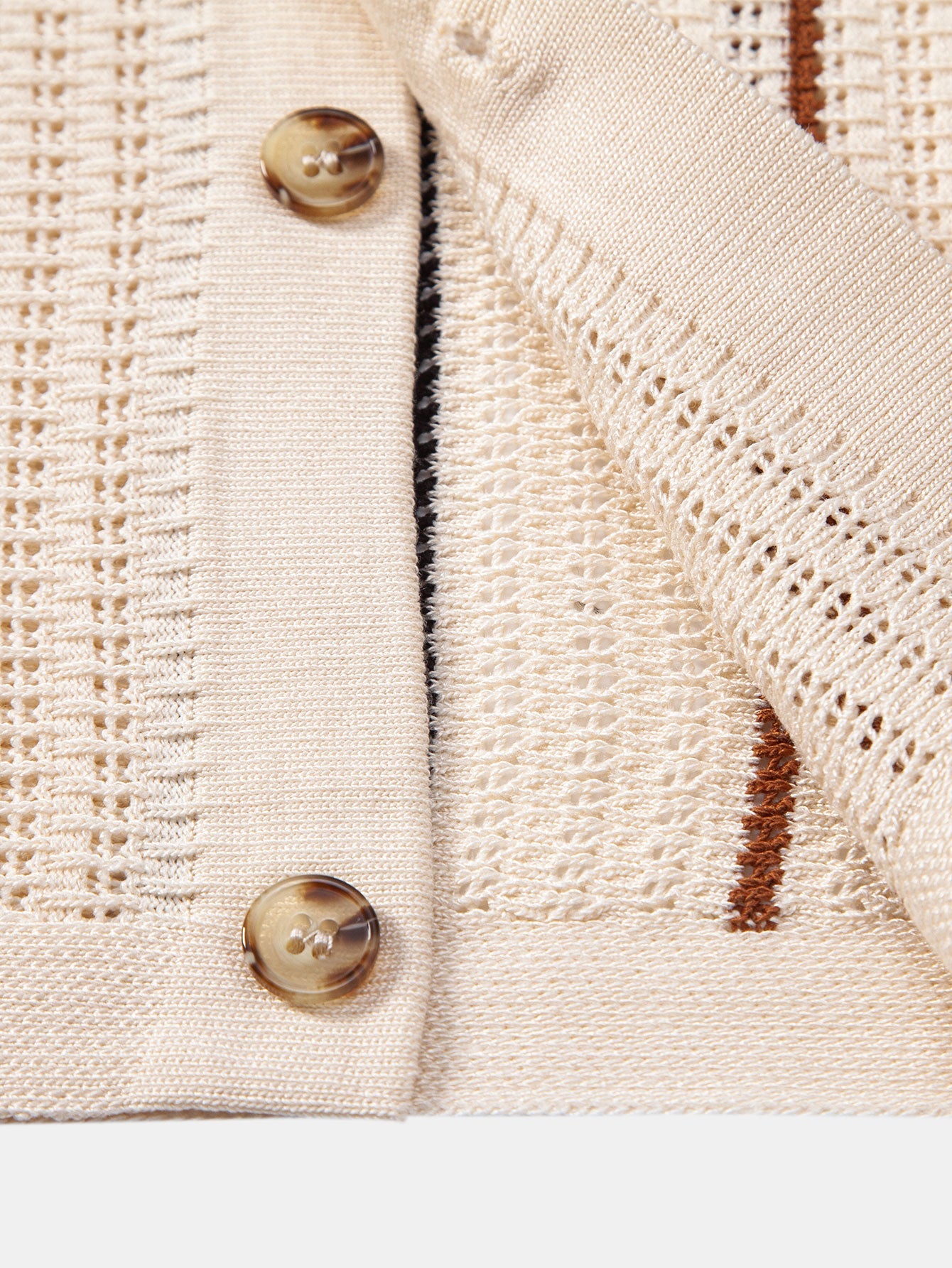 Striped button-up crochet shirt &amp; linen pants