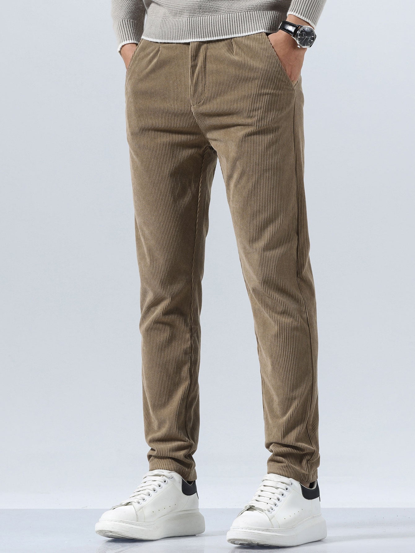 Slim fit corduroy pants