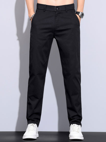 Elastic waistband and straight leg pants