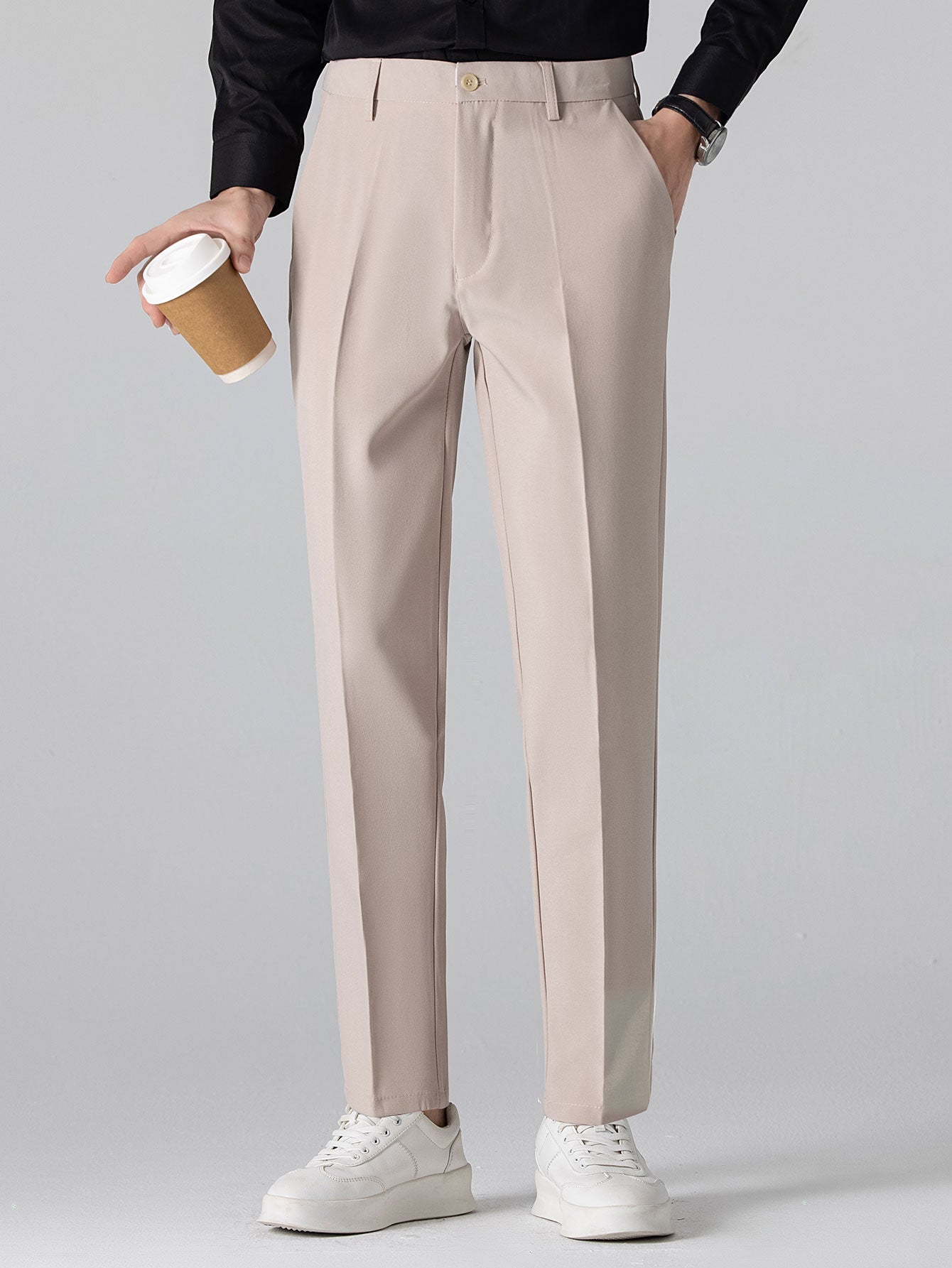 Winchester striped long sleeve button-down shirt &amp; slim fit trousers