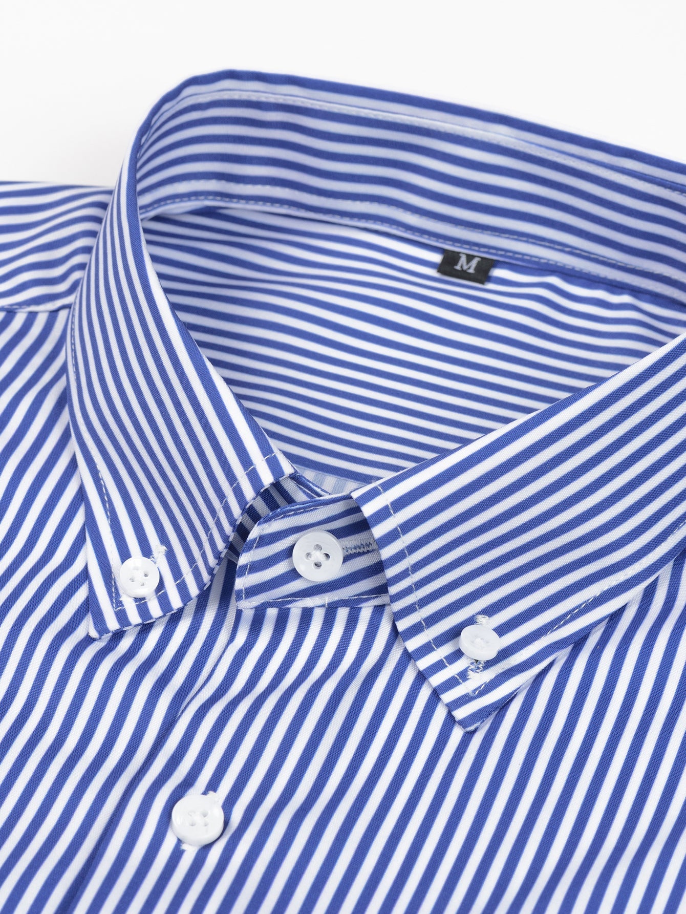 Long-sleeved striped button-down shirt &amp; elastic waist pants