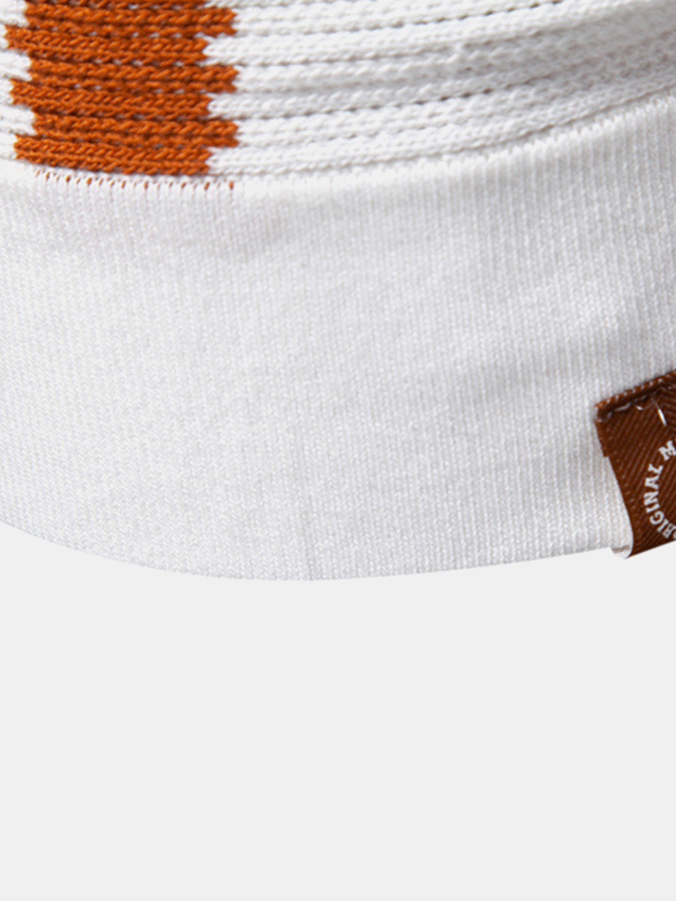 Striped V-neck knit polo shirt &amp; linen pants