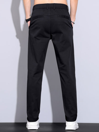 Elastic waistband and straight leg pants