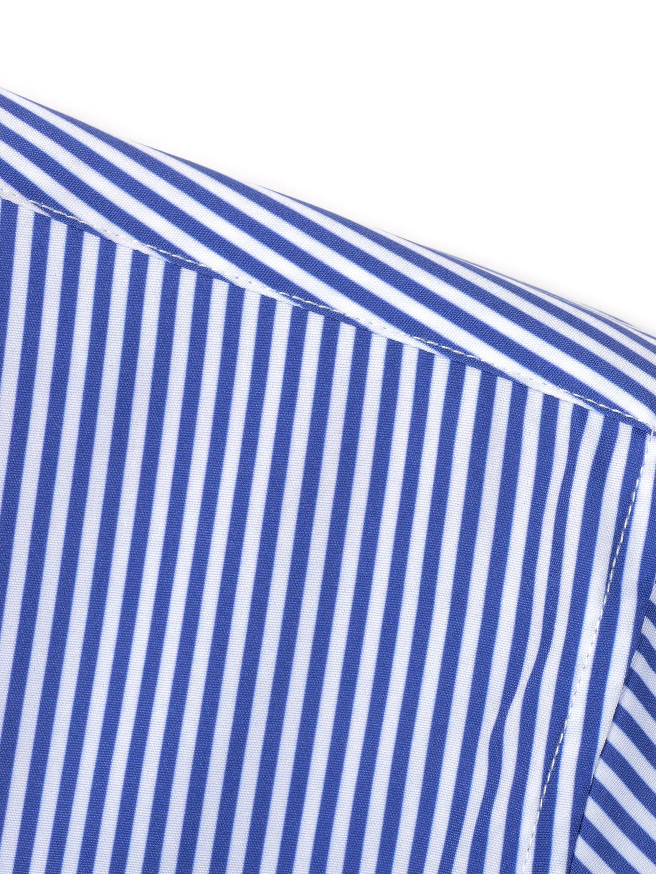 Long-sleeved striped button-down shirt &amp; elastic waist pants