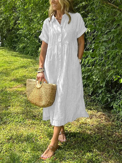 Kaloa™ | Striped Shirt Dress with Pockets
