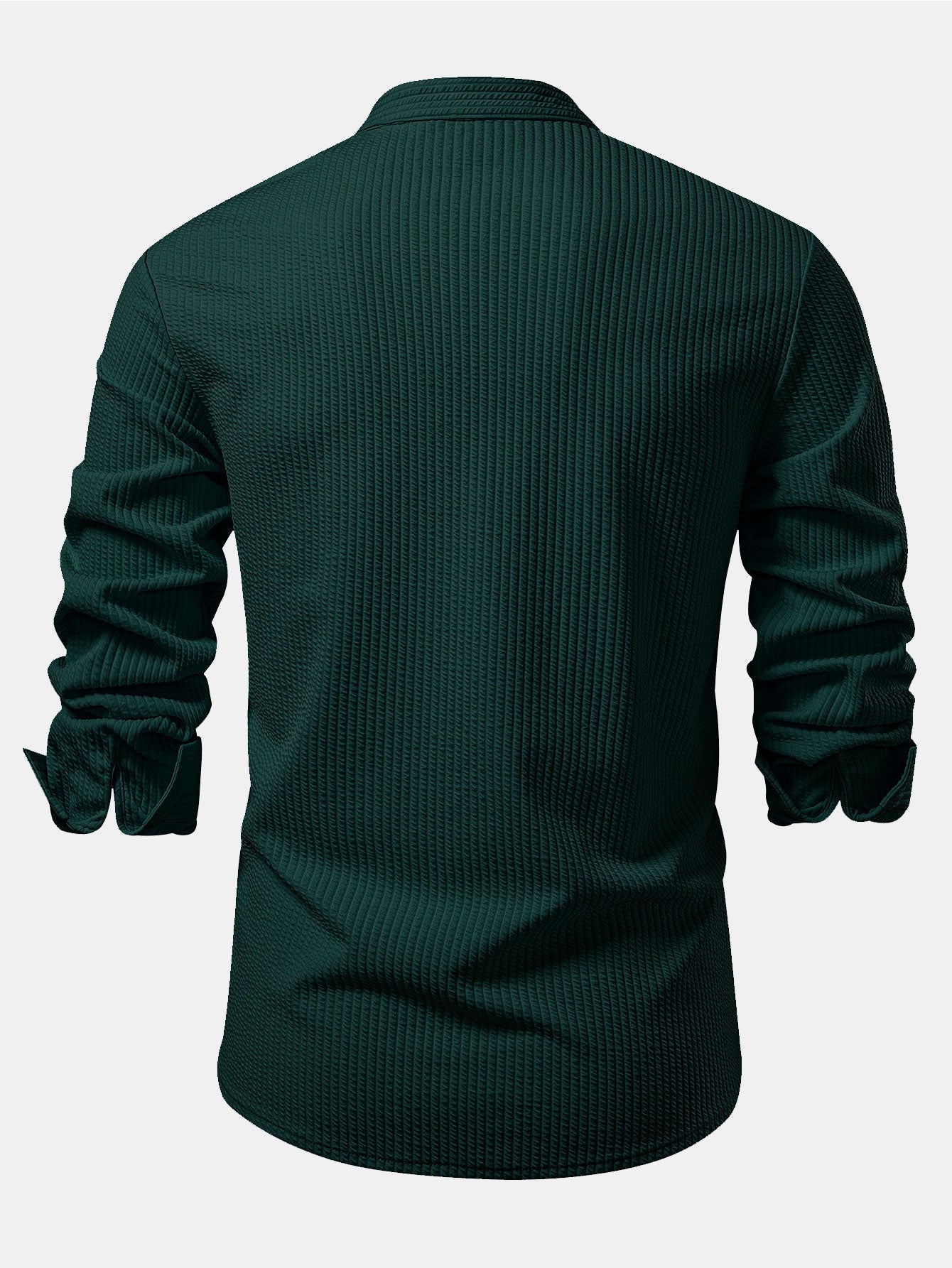 Long sleeve ribbed stand-up collar shirt