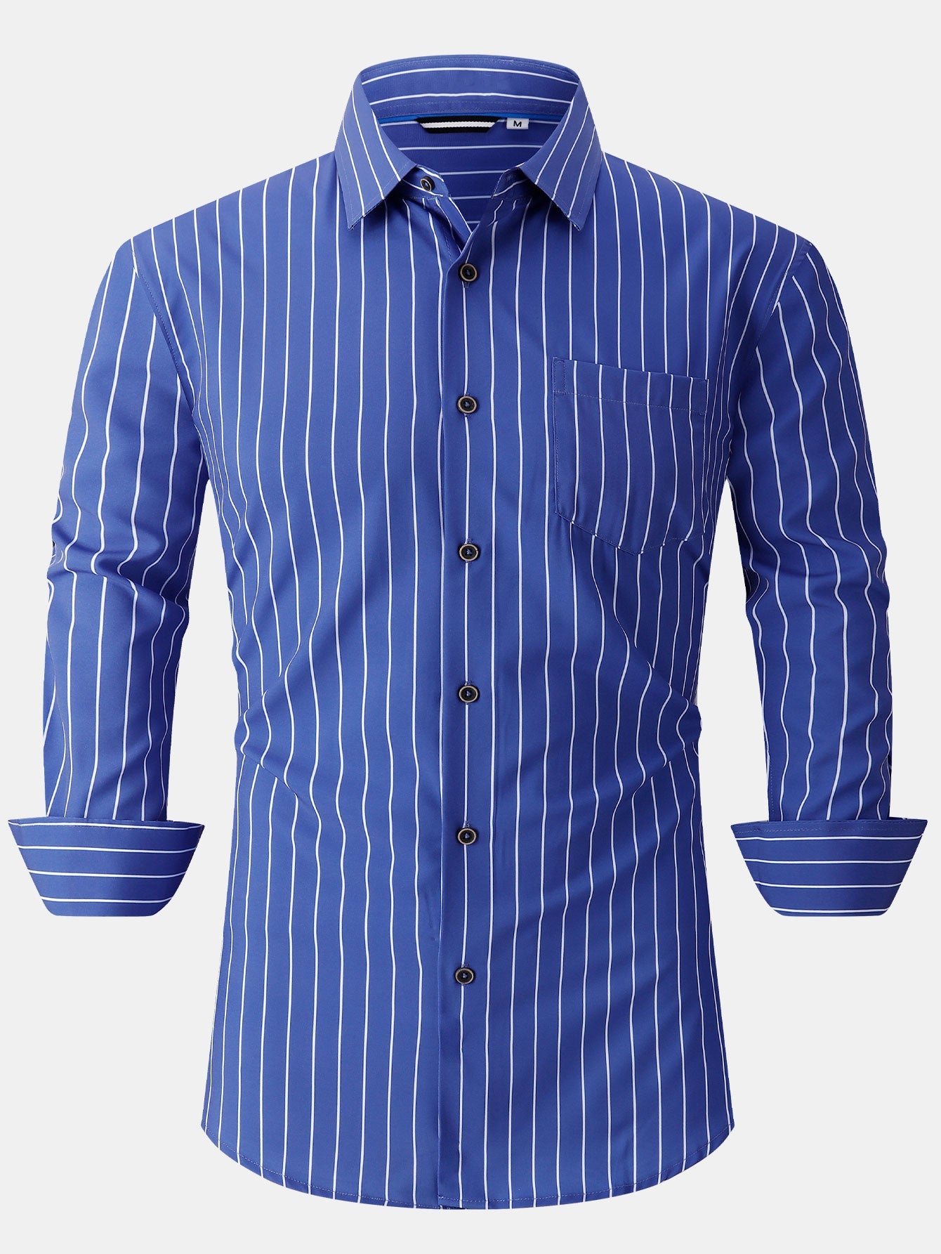 Long sleeve striped shirt with pocket and buttons