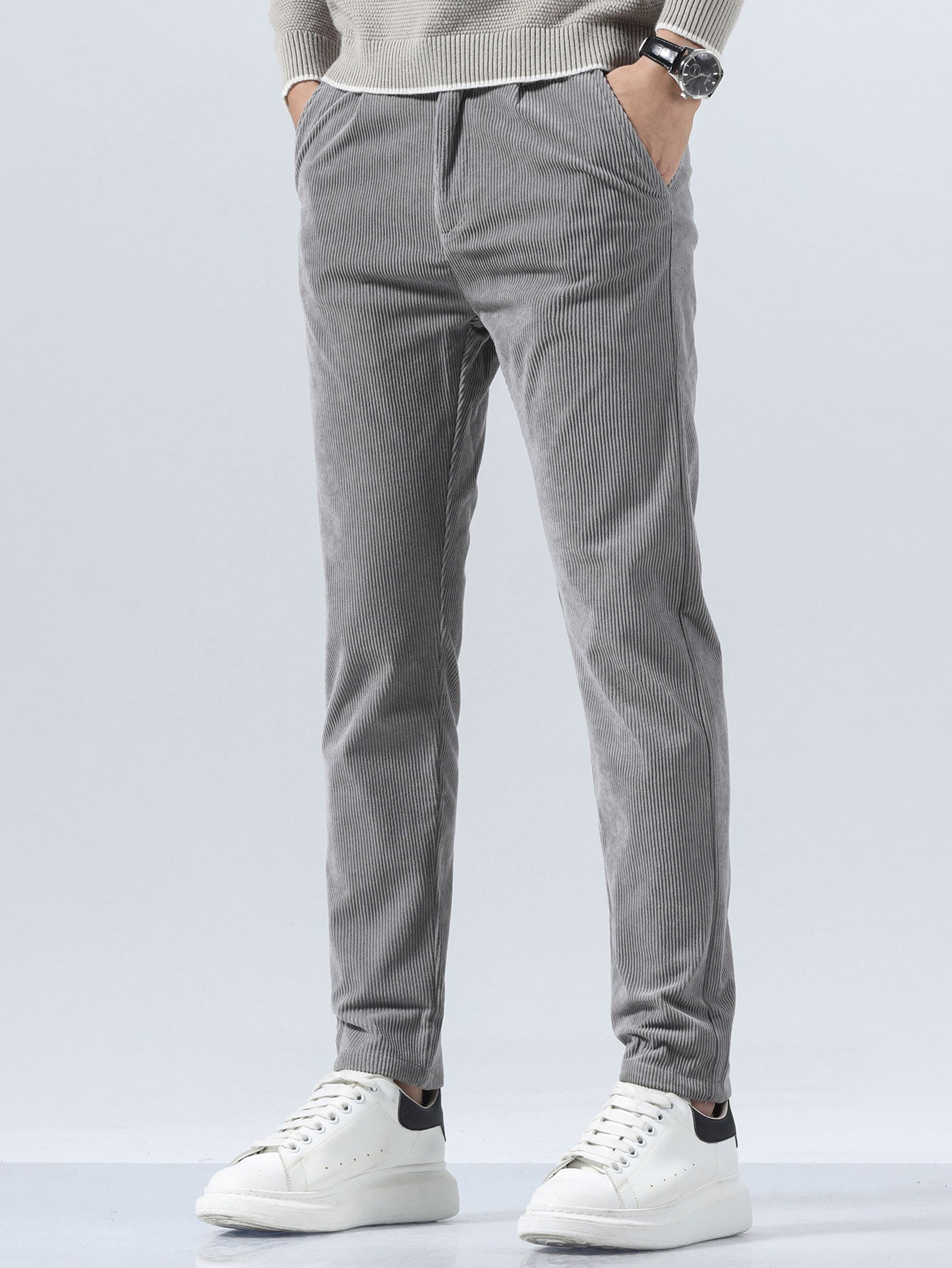 Slim fit corduroy pants