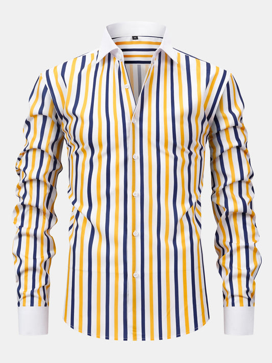 Winchester striped button-down long-sleeved shirt