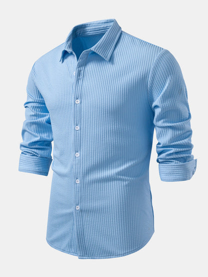 Long-sleeved button-up shirt