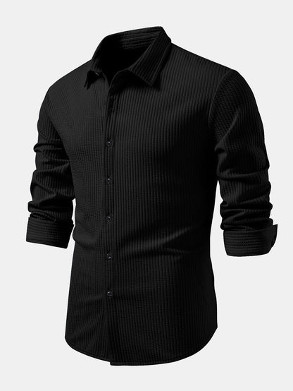 Long-sleeved button-up shirt