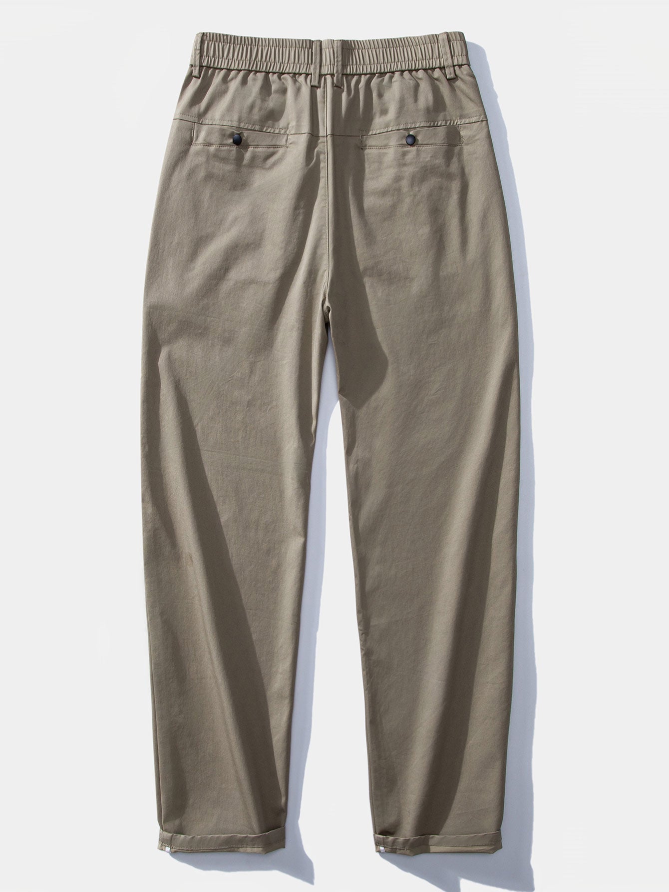 Elastic Waist Straight Leg Trousers