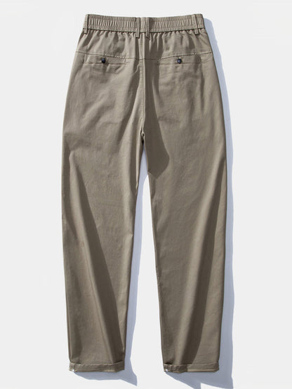 Elastic Waist Straight Leg Trousers
