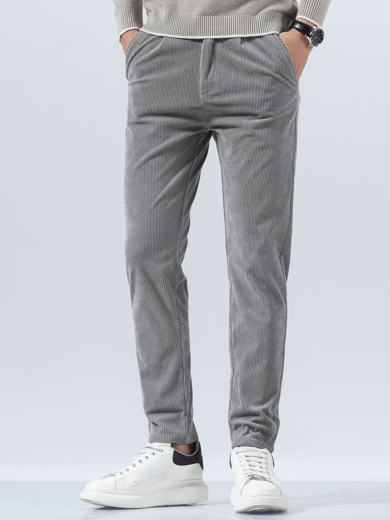 Slim fit corduroy pants