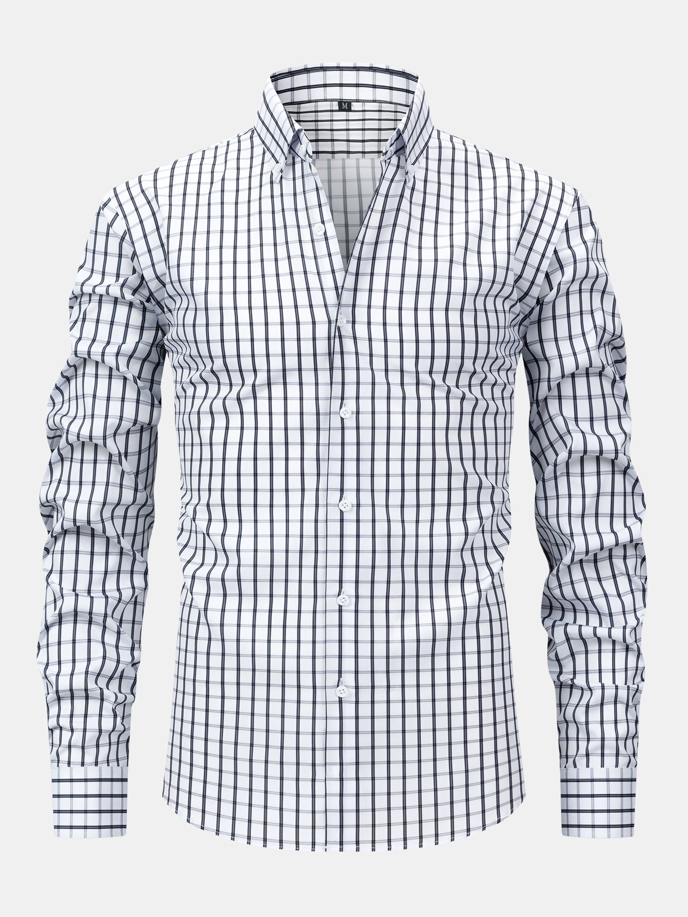 Long sleeve button-down plaid shirt &amp; pants