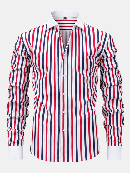 Winchester striped button-down long-sleeved shirt