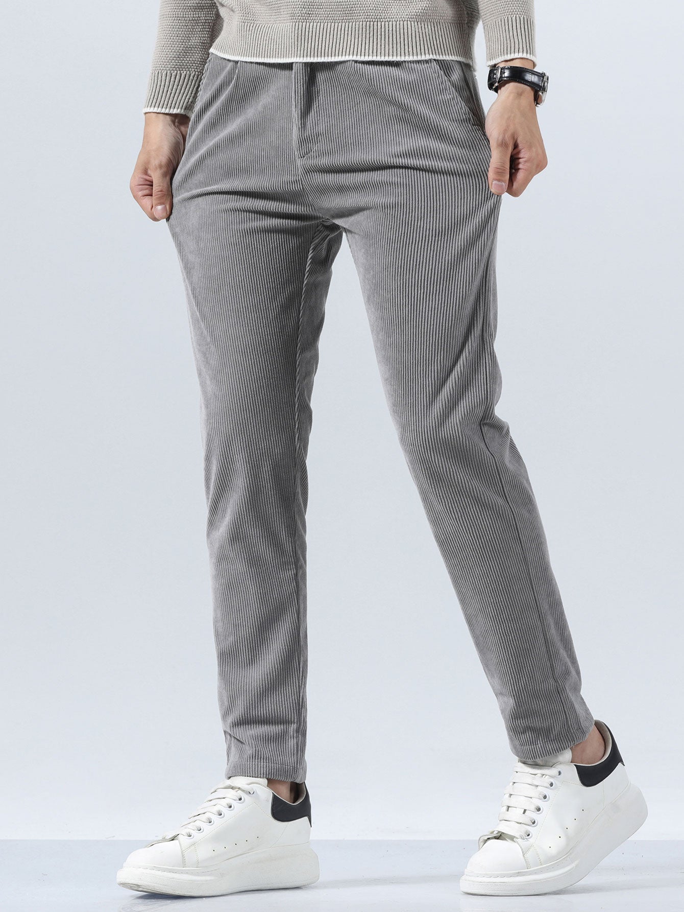 Slim fit corduroy pants