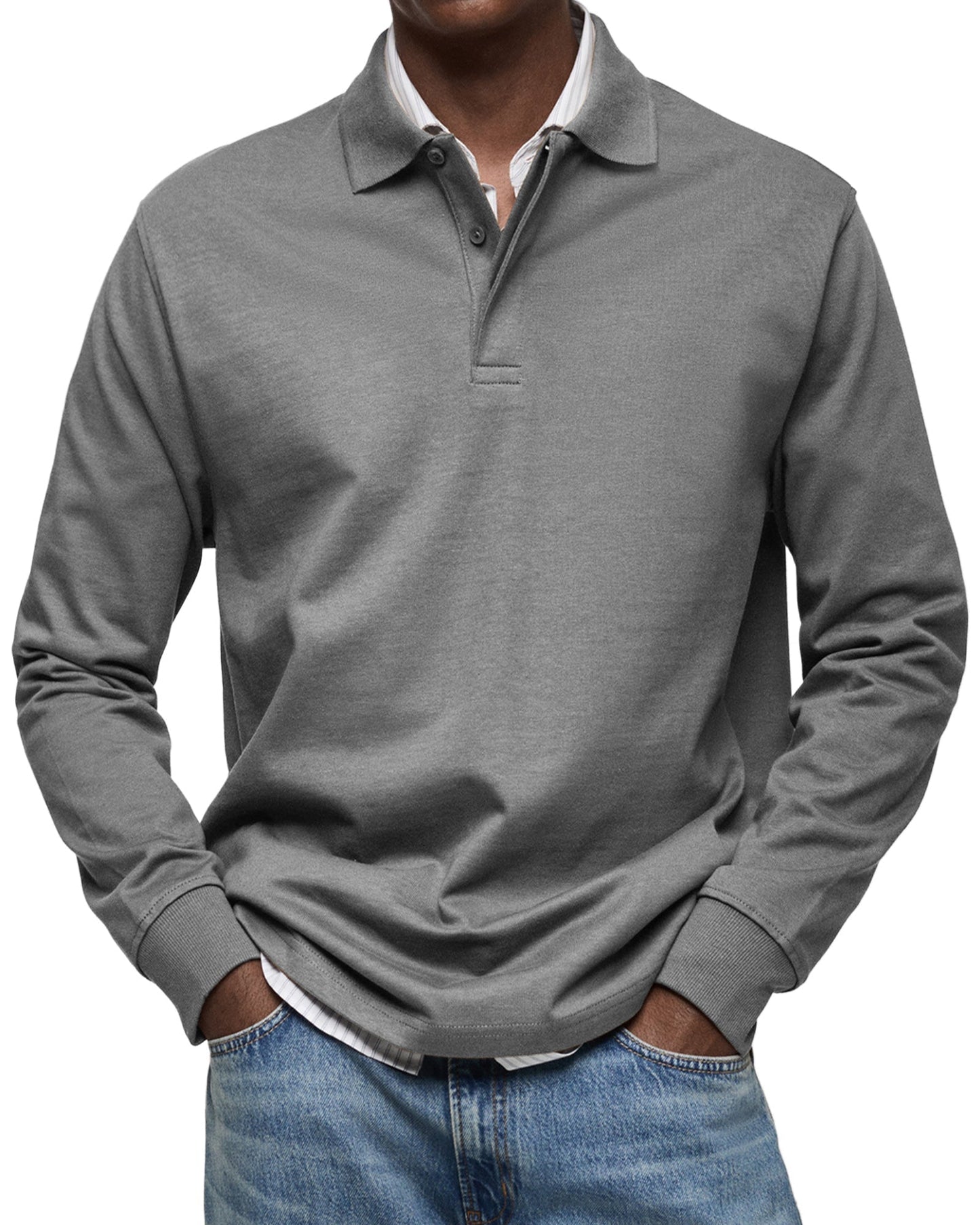 Casual Long Sleeve Polo Shirt