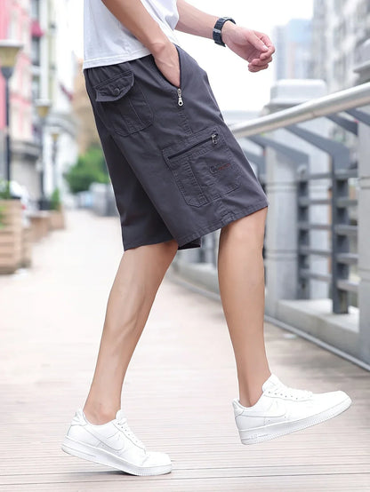 Lightweight cargo shorts with pockets