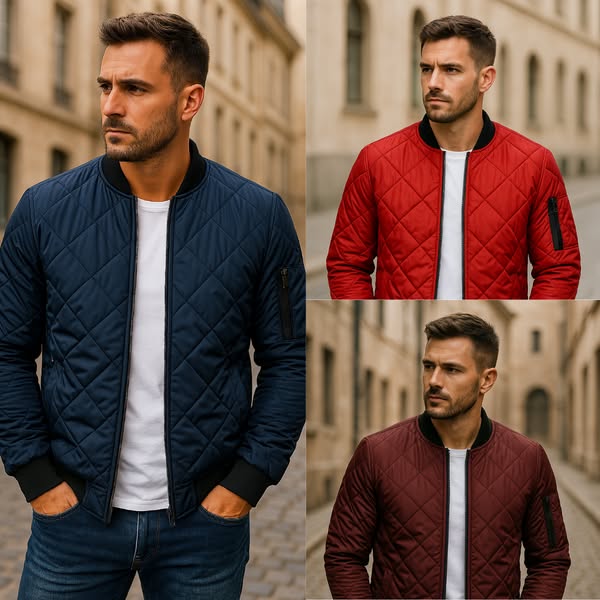 Diamond pattern cotton jacket