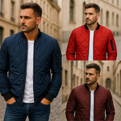 Diamond pattern cotton jacket
