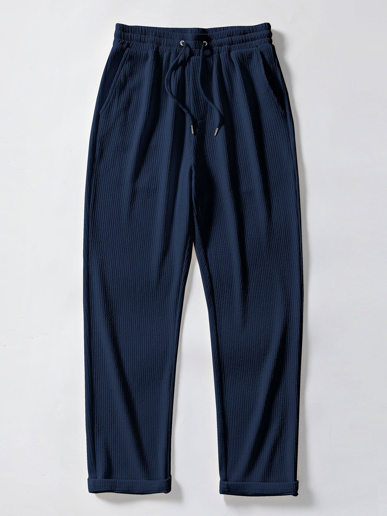 Ribbed Muscle Fit Long Sleeve Shirt with Stand Collar &amp; Ribbed Pants