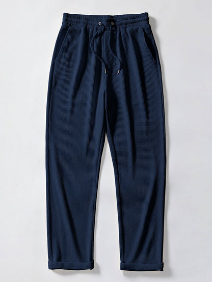 Ribbed Muscle Fit Long Sleeve Shirt with Stand Collar &amp; Ribbed Pants