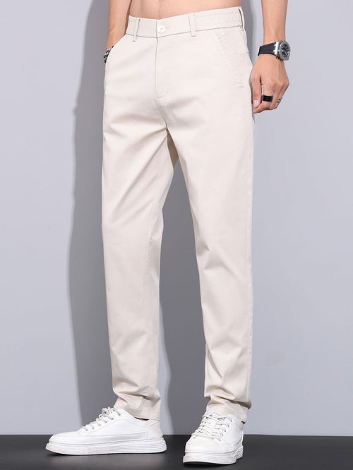 Elastic waistband and straight leg pants